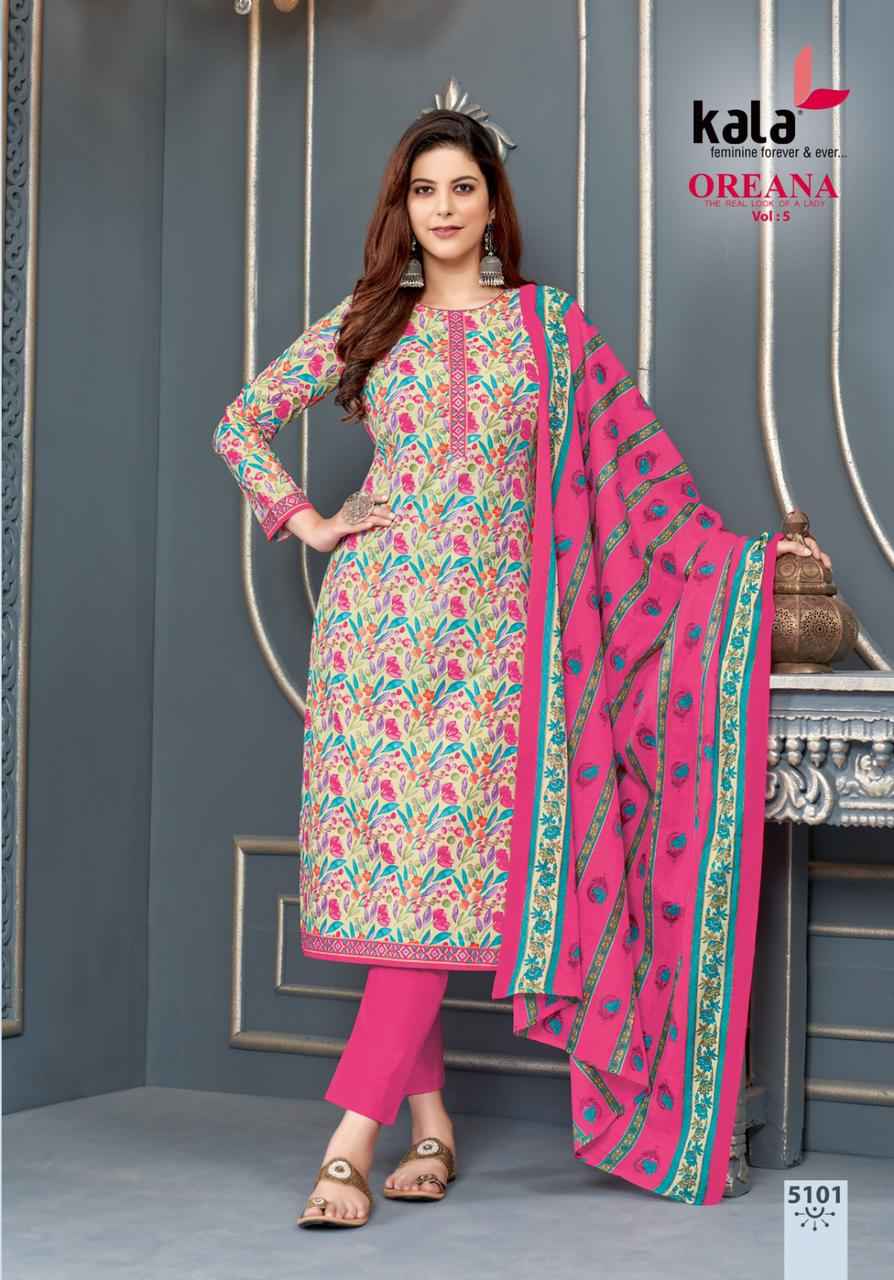 Kala Oreana Vol 5 Cotton Dress Material 12 pcs Catalogue