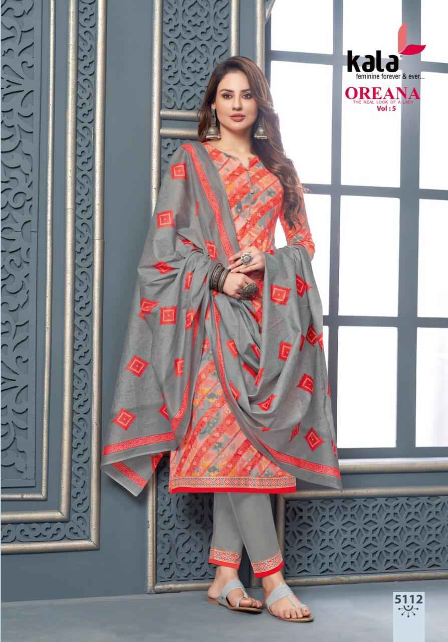 Kala Oreana Vol 5 Cotton Dress Material 12 pcs Catalogue
