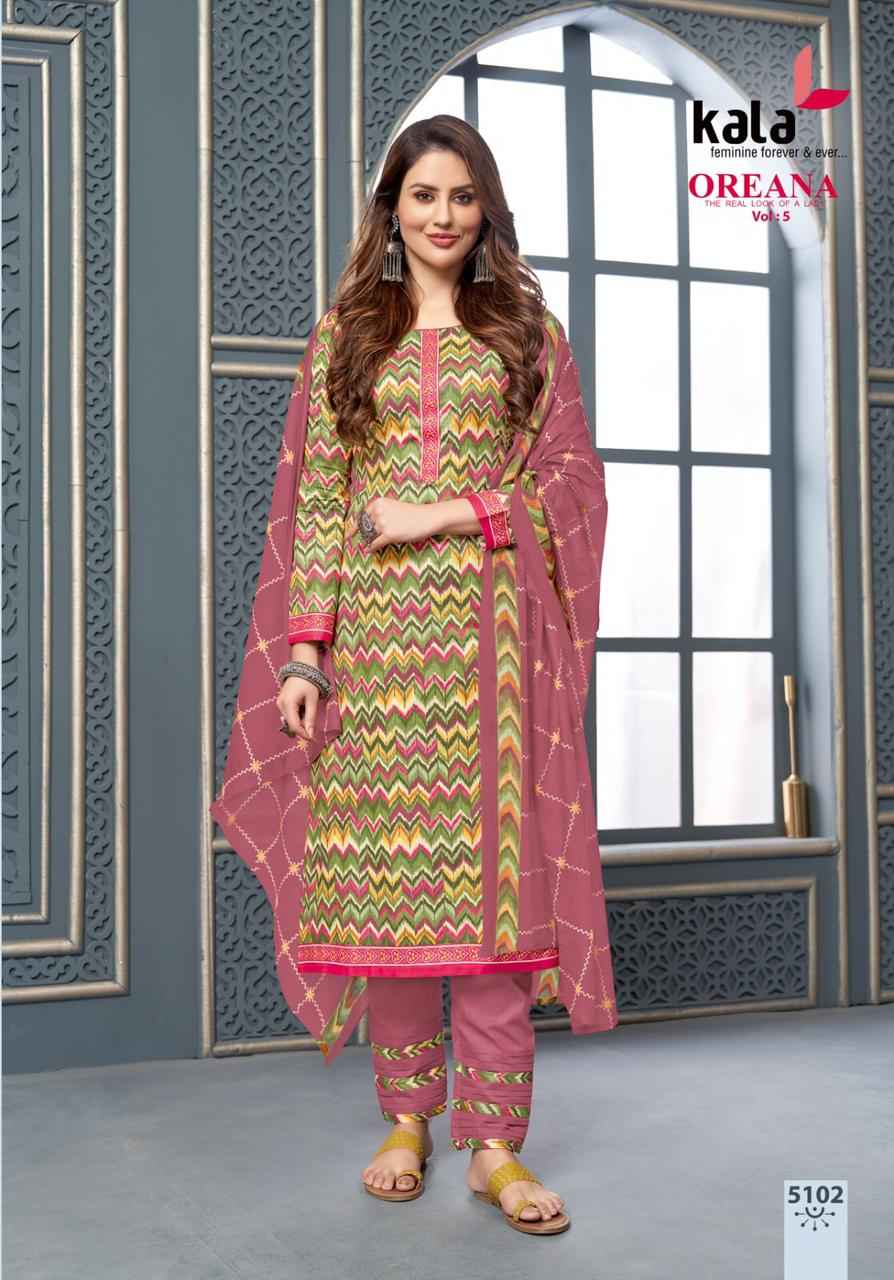 Kala Oreana Vol 5 Cotton Dress Material 12 pcs Catalogue