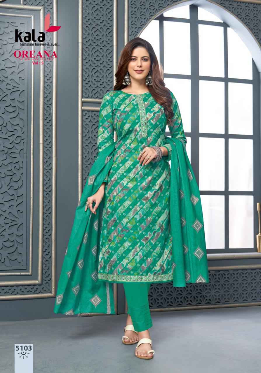 Kala Oreana Vol 5 Cotton Dress Material 12 pcs Catalogue