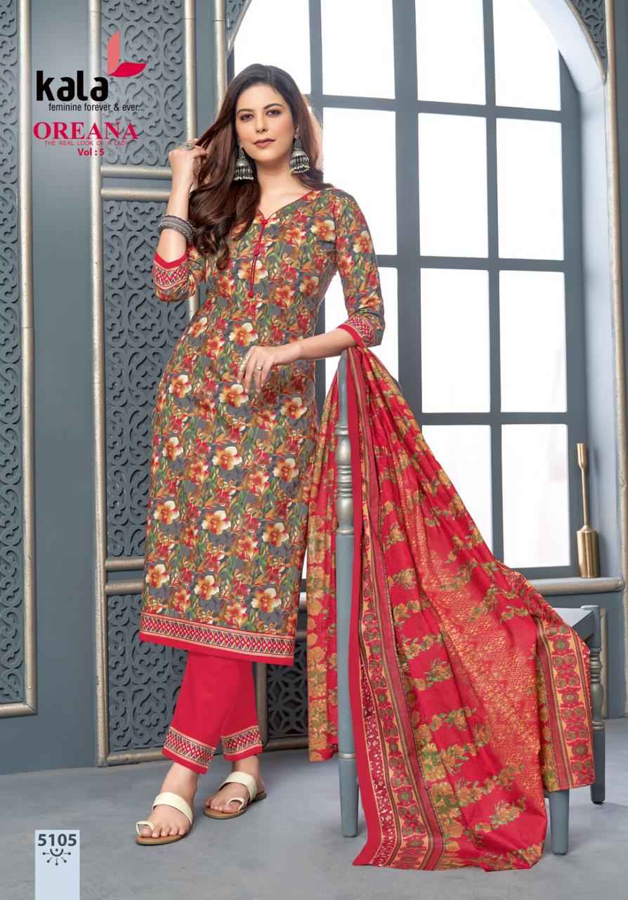 Kala Oreana Vol 5 Cotton Dress Material 12 pcs Catalogue