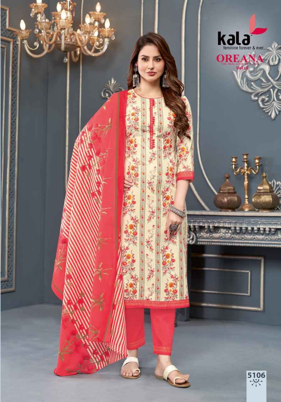 Kala Oreana Vol 5 Cotton Dress Material 12 pcs Catalogue