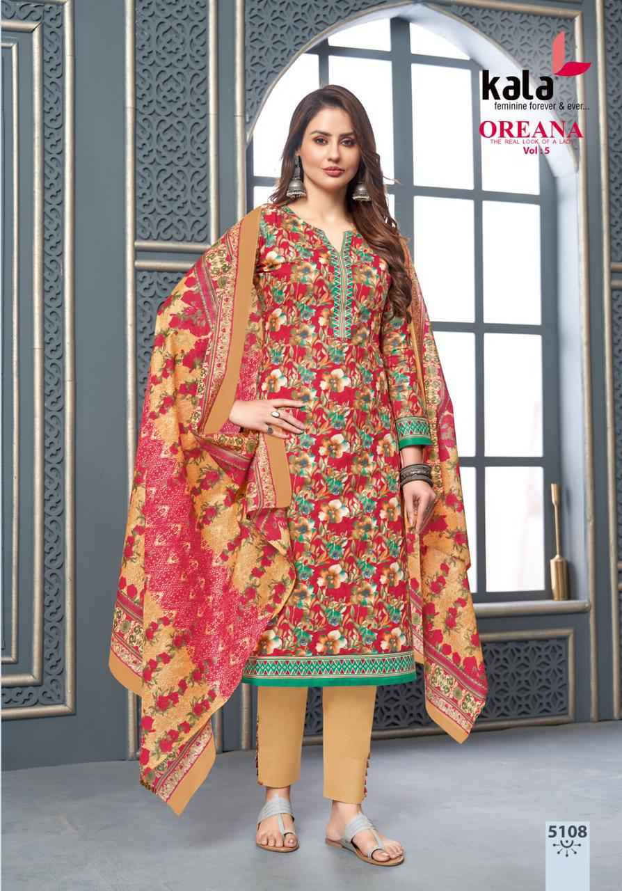 Kala Oreana Vol 5 Cotton Dress Material 12 pcs Catalogue