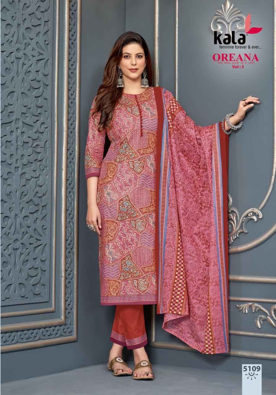 Kala Oreana Vol 5 Cotton Dress Material 12 pcs Catalogue