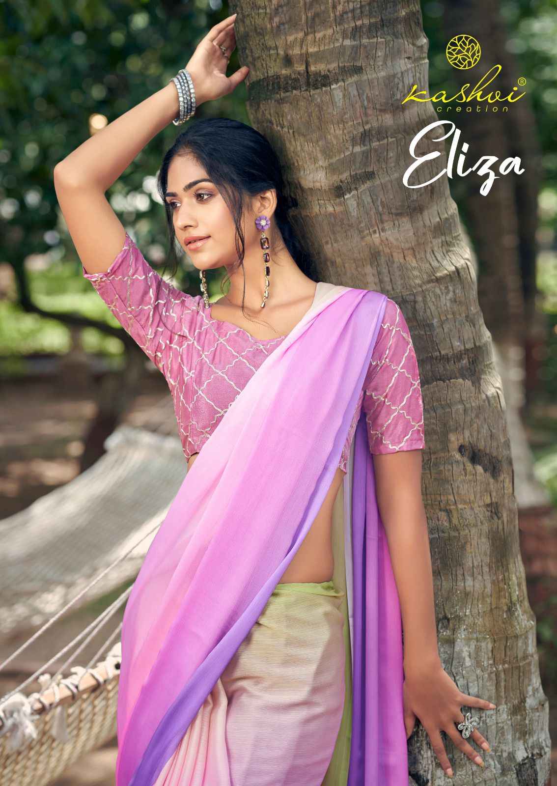 Kashvi Creation Eliza Satin Saree 8 pcs Catalogue