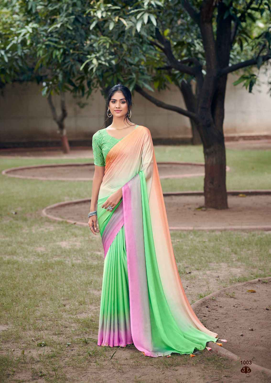Kashvi Creation Eliza Satin Saree 8 pcs Catalogue