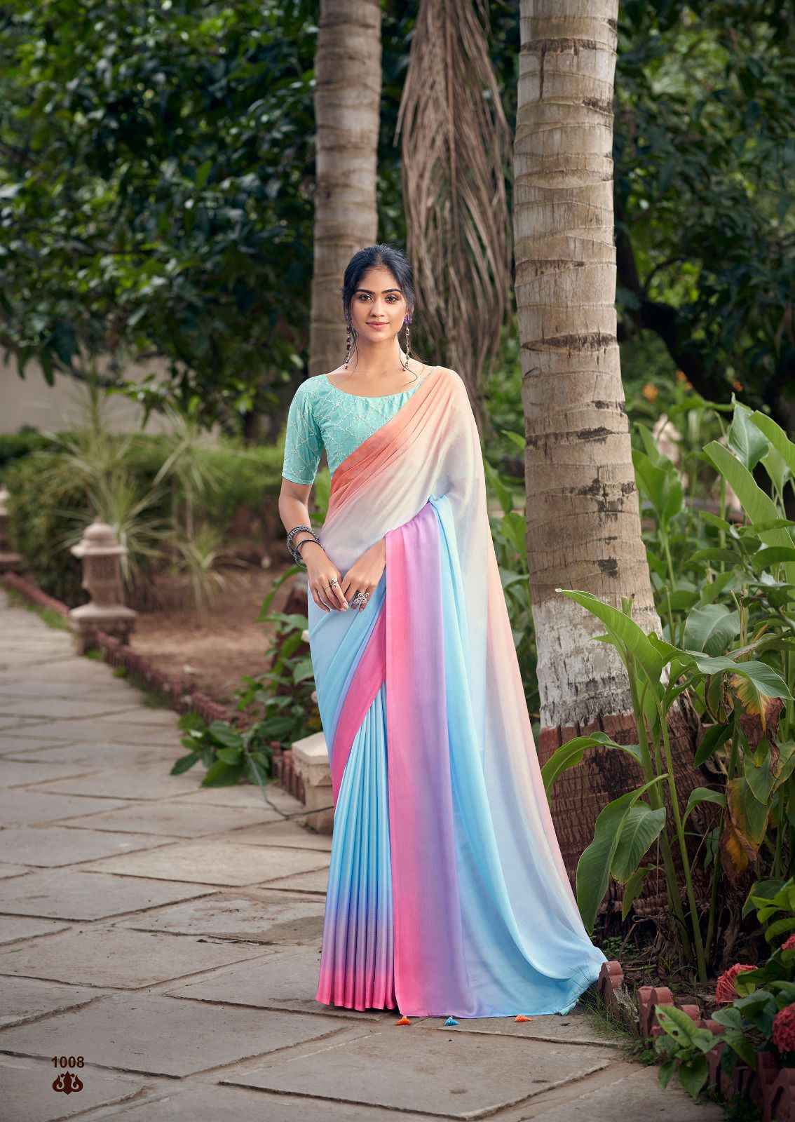 Kashvi Creation Eliza Satin Saree 8 pcs Catalogue