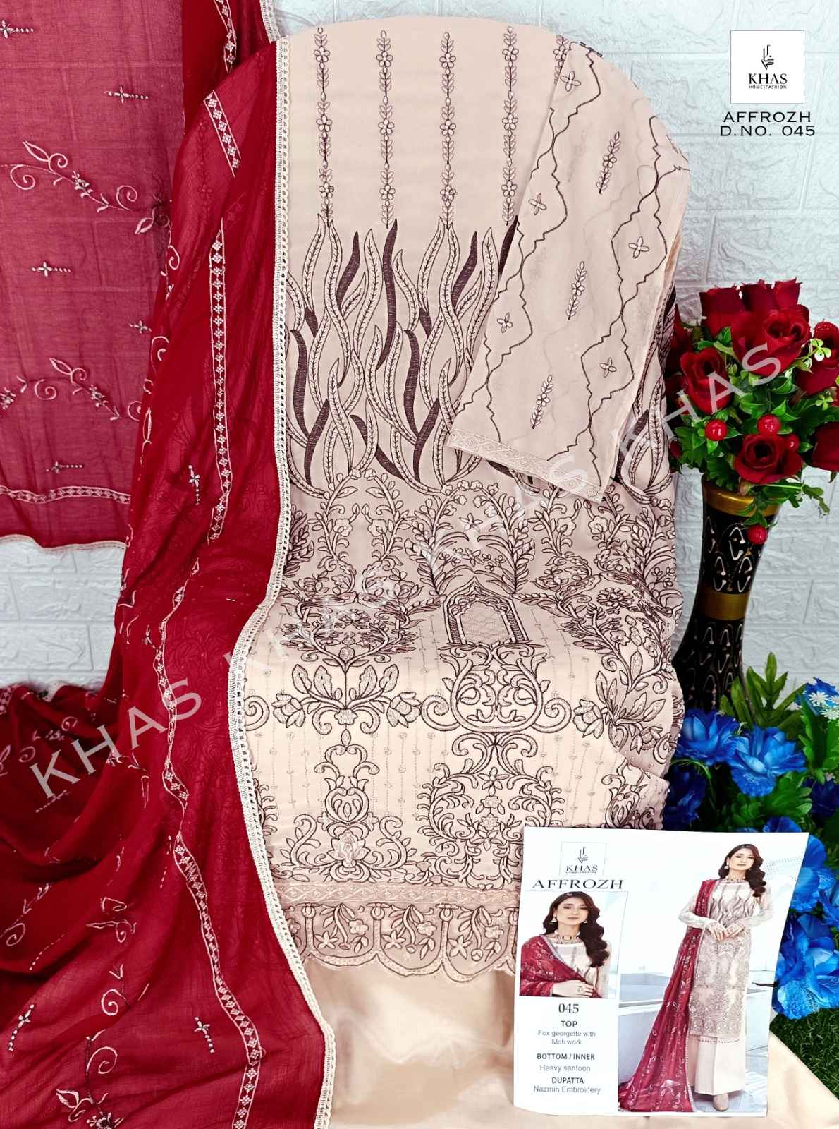 Khas Affrozh Georgette Dress Material 3 pcs Catalogue