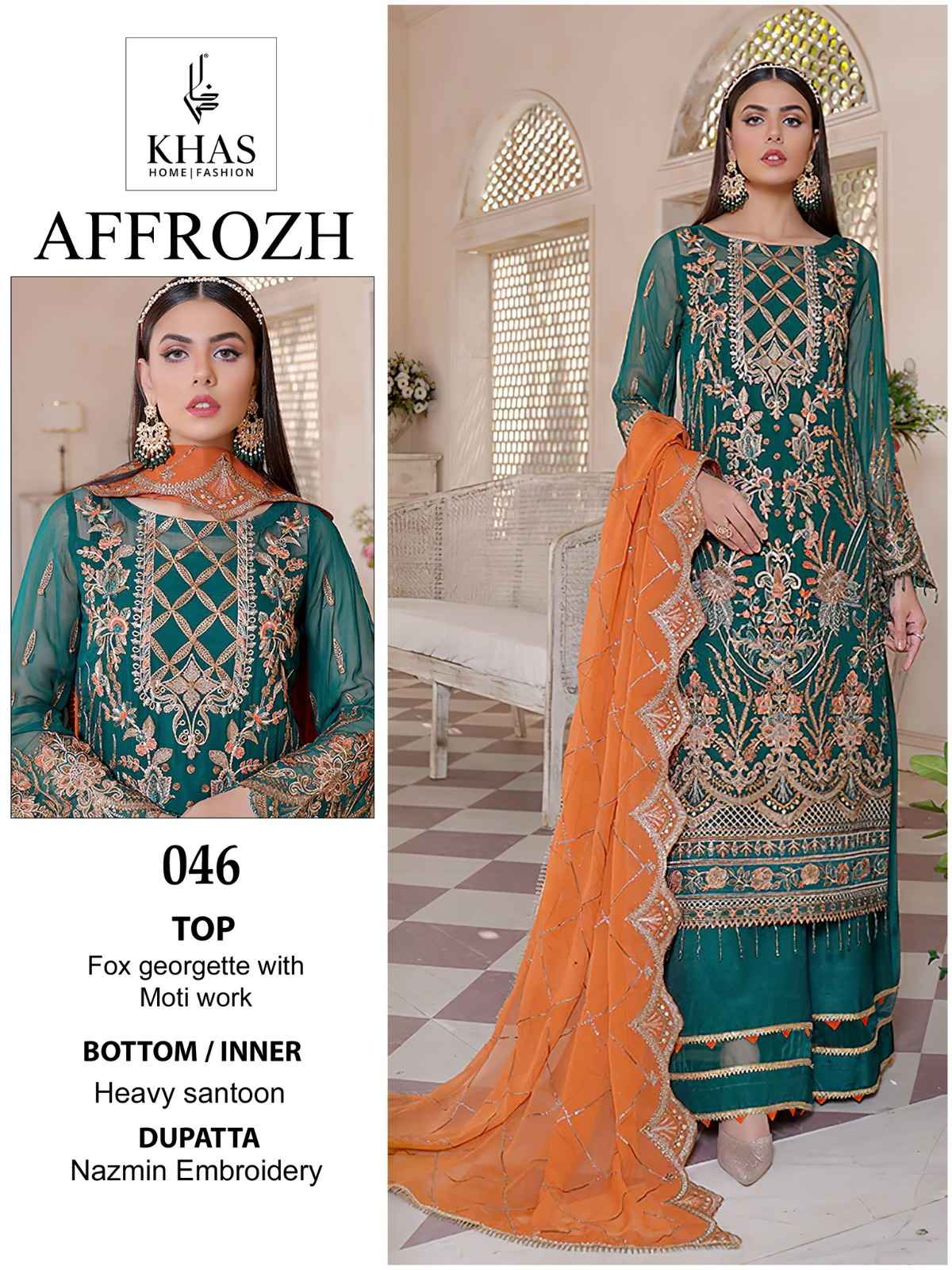 Khas Affrozh Georgette Dress Material 3 pcs Catalogue