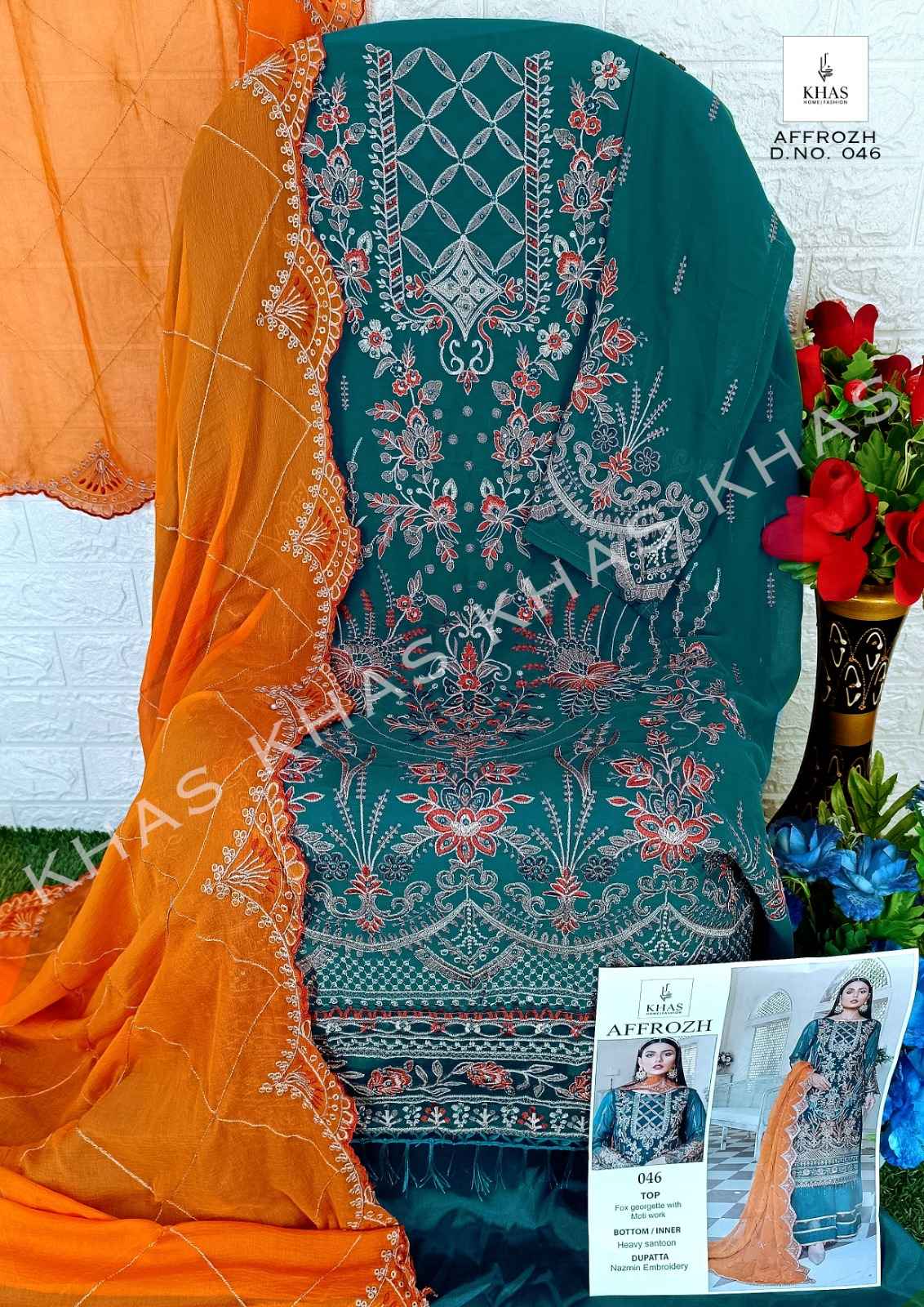 Khas Affrozh Georgette Dress Material 3 pcs Catalogue