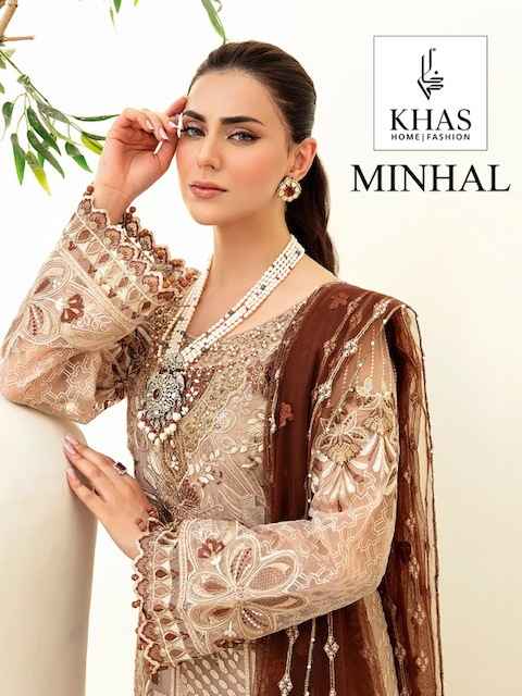 Khas Minhal Georgette Dress Material 3 pcs Catalogue