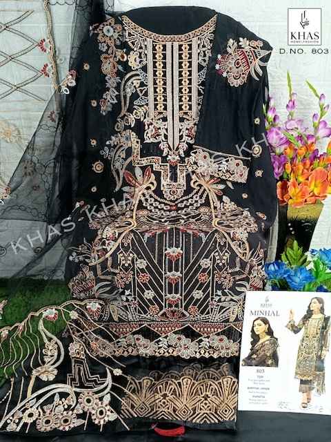 Khas Minhal Georgette Dress Material 3 pcs Catalogue