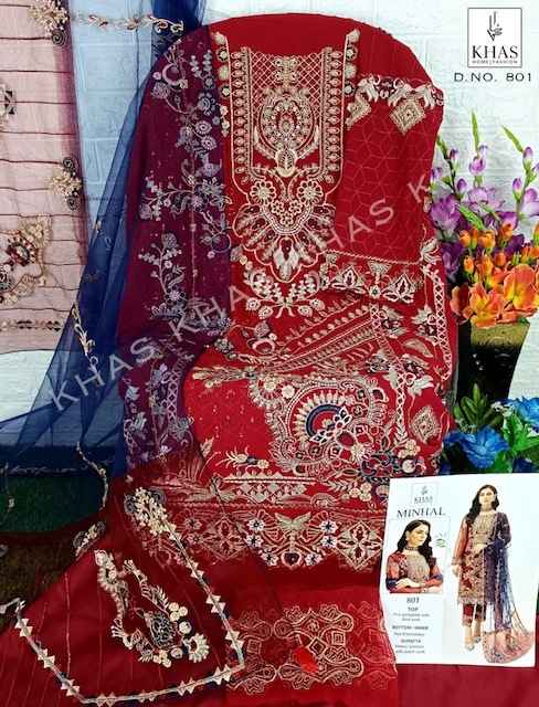 Khas Minhal Georgette Dress Material 3 pcs Catalogue