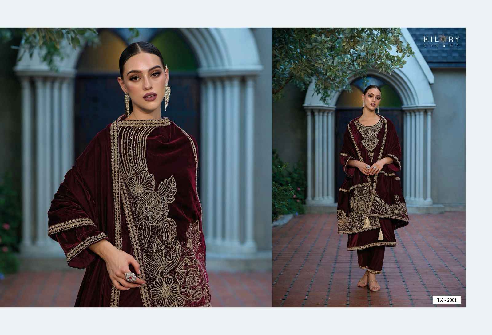 Kilory Trends Tehzeeb Velvet Dress Material 6 pcs Catalogue