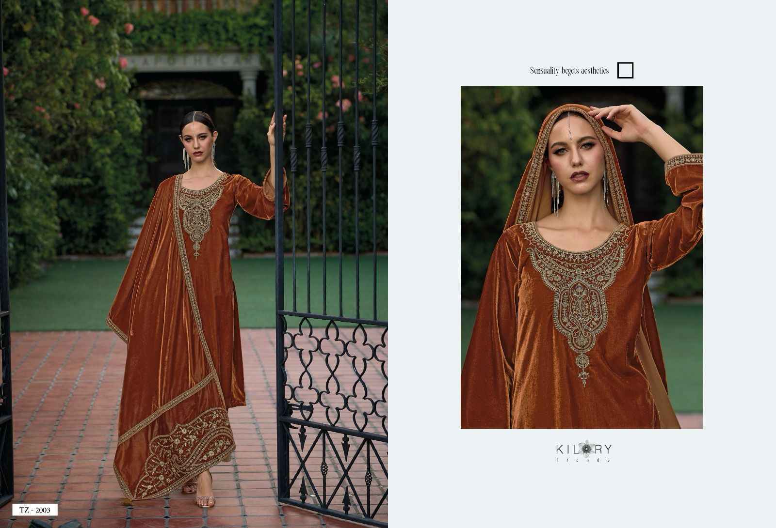 Kilory Trends Tehzeeb Velvet Dress Material 6 pcs Catalogue