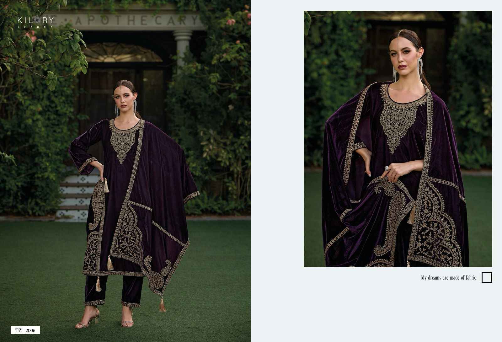 Kilory Trends Tehzeeb Velvet Dress Material 6 pcs Catalogue