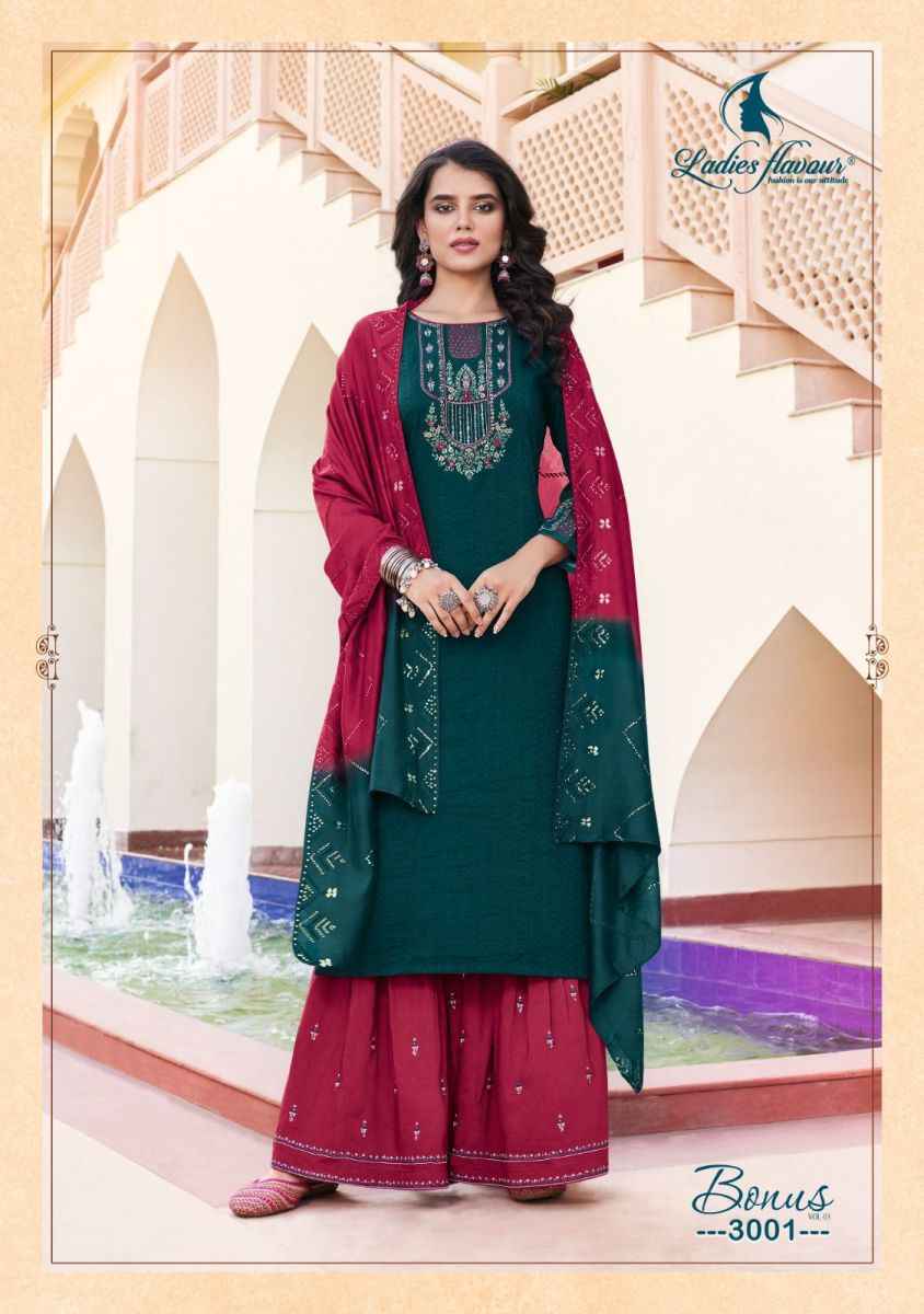 Ladies Flavour Bonus Vol 3 Chinon Kurti Combo 6 pcs Catalogue