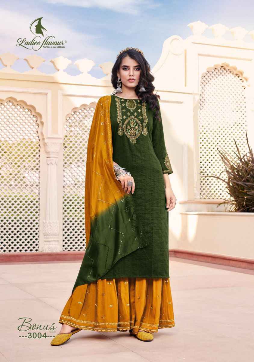 Ladies Flavour Bonus Vol 3 Chinon Kurti Combo 6 pcs Catalogue
