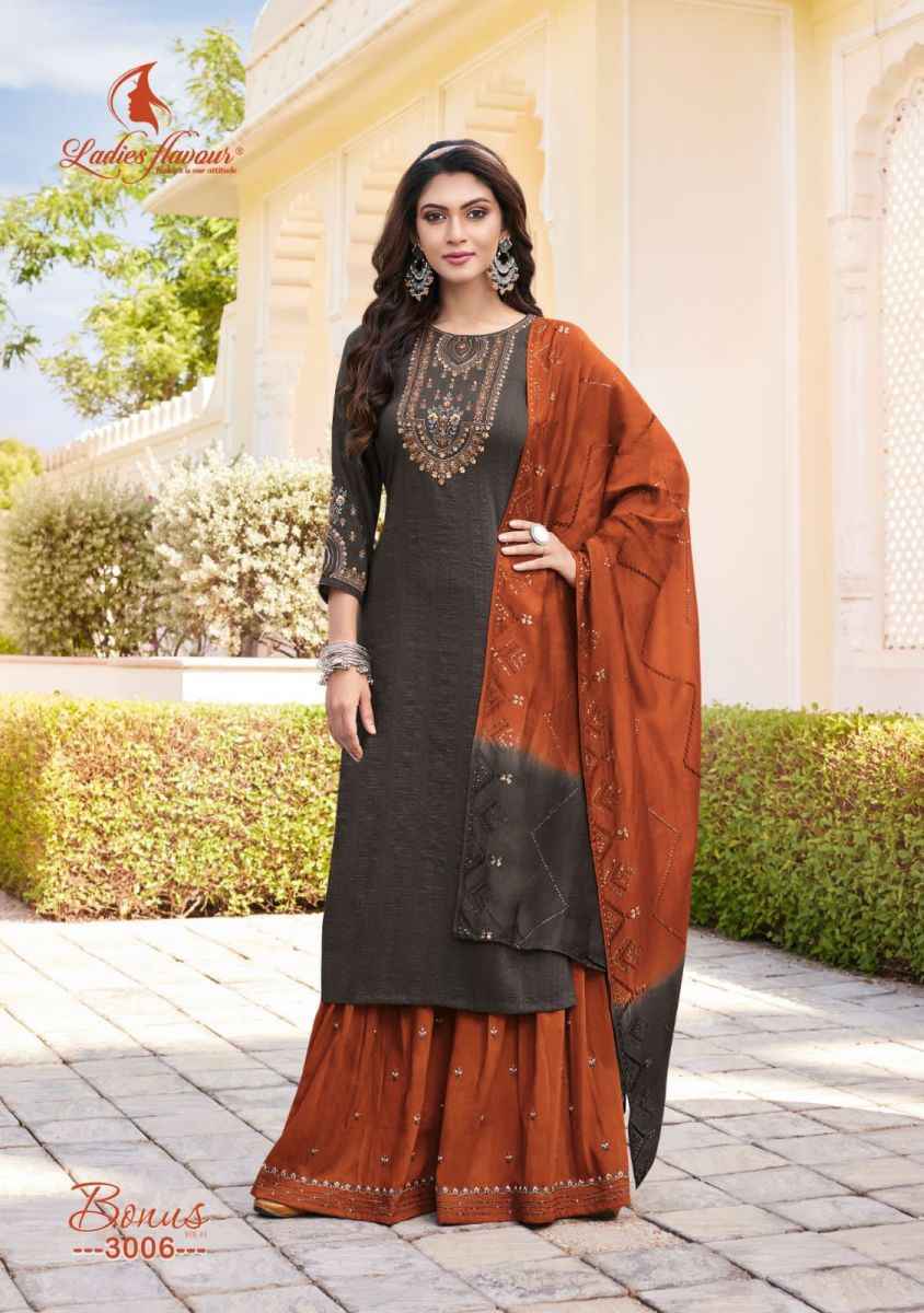 Ladies Flavour Bonus Vol 3 Chinon Kurti Combo 6 pcs Catalogue