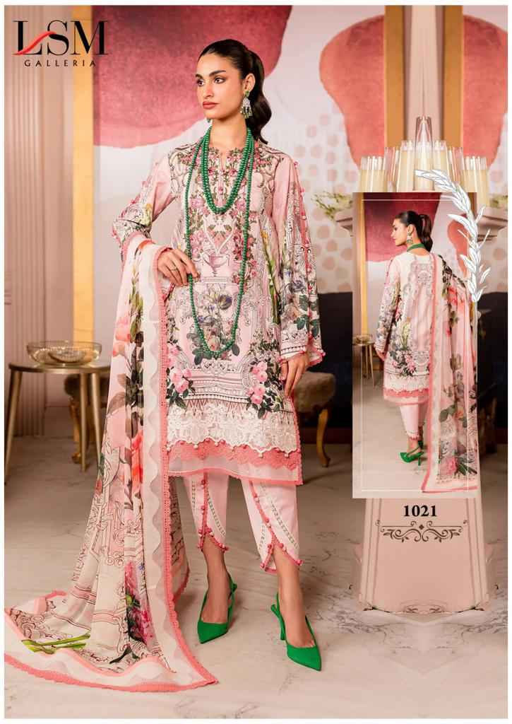 Lsm Galleria Parian Dream Vol 3 Lawn Cotton Dreass Material 6 pcs Catalogue