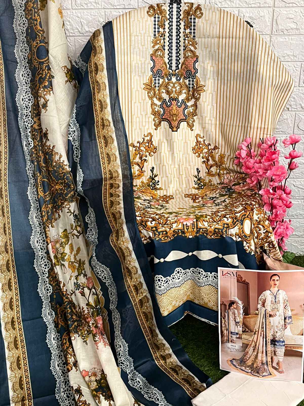 Lsm Galleria Parian Dream Vol 3 Lawn Cotton Dreass Material 6 pcs Catalogue