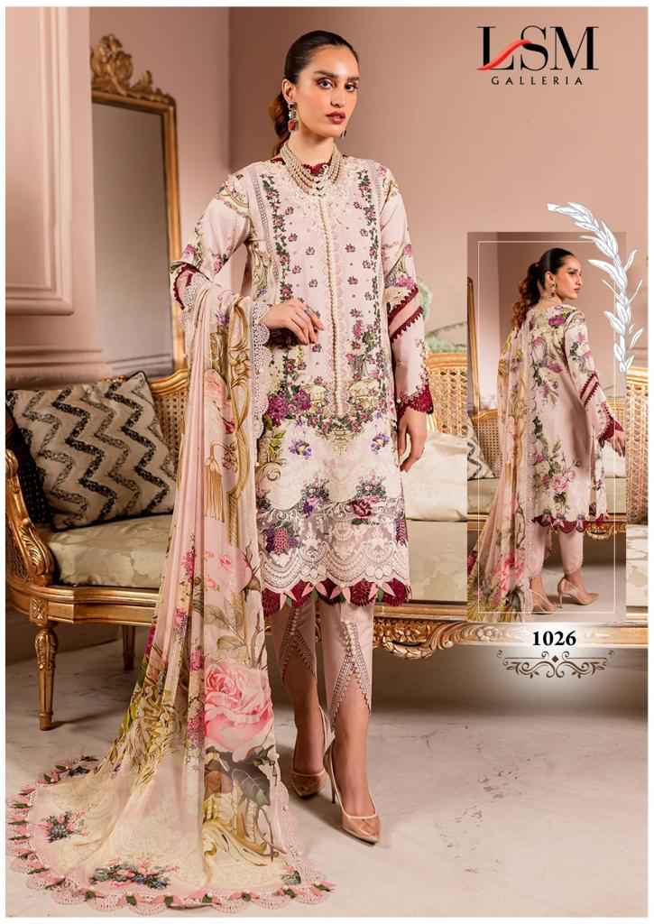 Lsm Galleria Parian Dream Vol 3 Lawn Cotton Dreass Material 6 pcs Catalogue