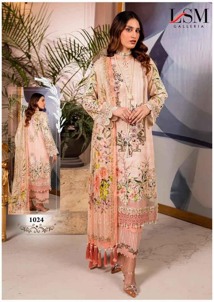 Lsm Galleria Parian Dream Vol 3 Lawn Cotton Dreass Material 6 pcs Catalogue