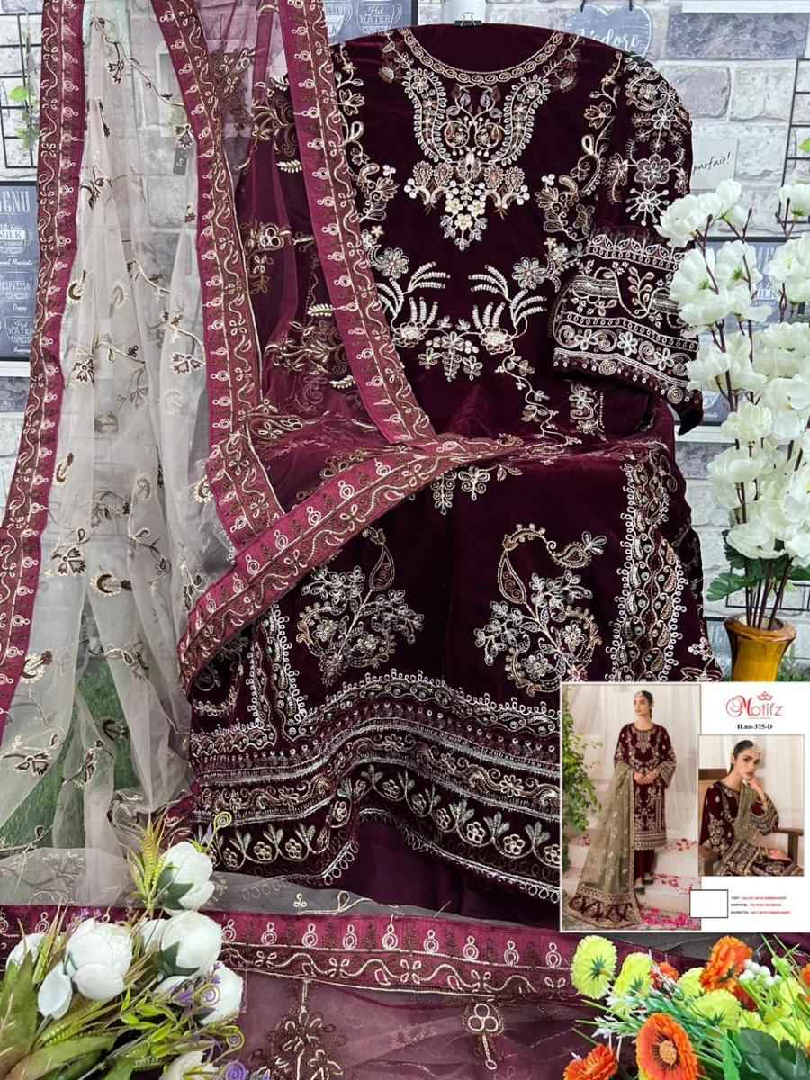 Motifz 375 Velvet Dress Material 4 pcs Catalogue