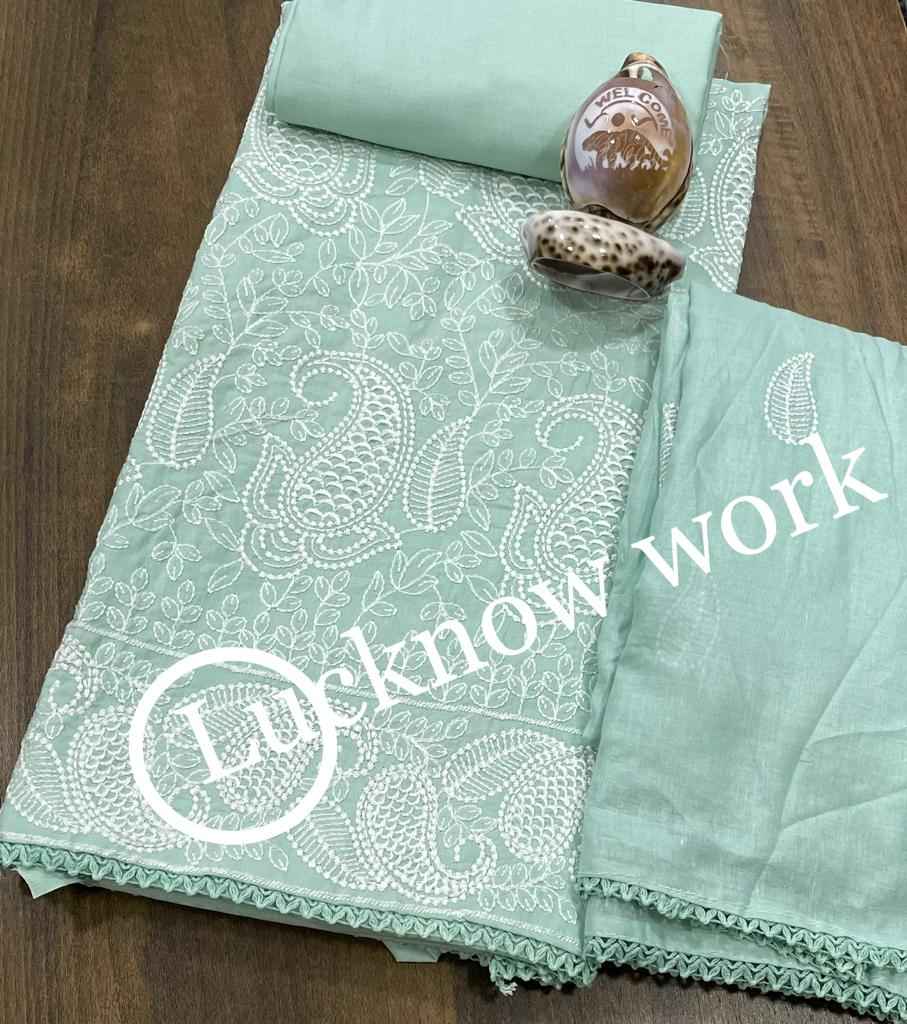 NKT 103 Lucknowi Cotton Dress Material 4 pcs Cataloguea