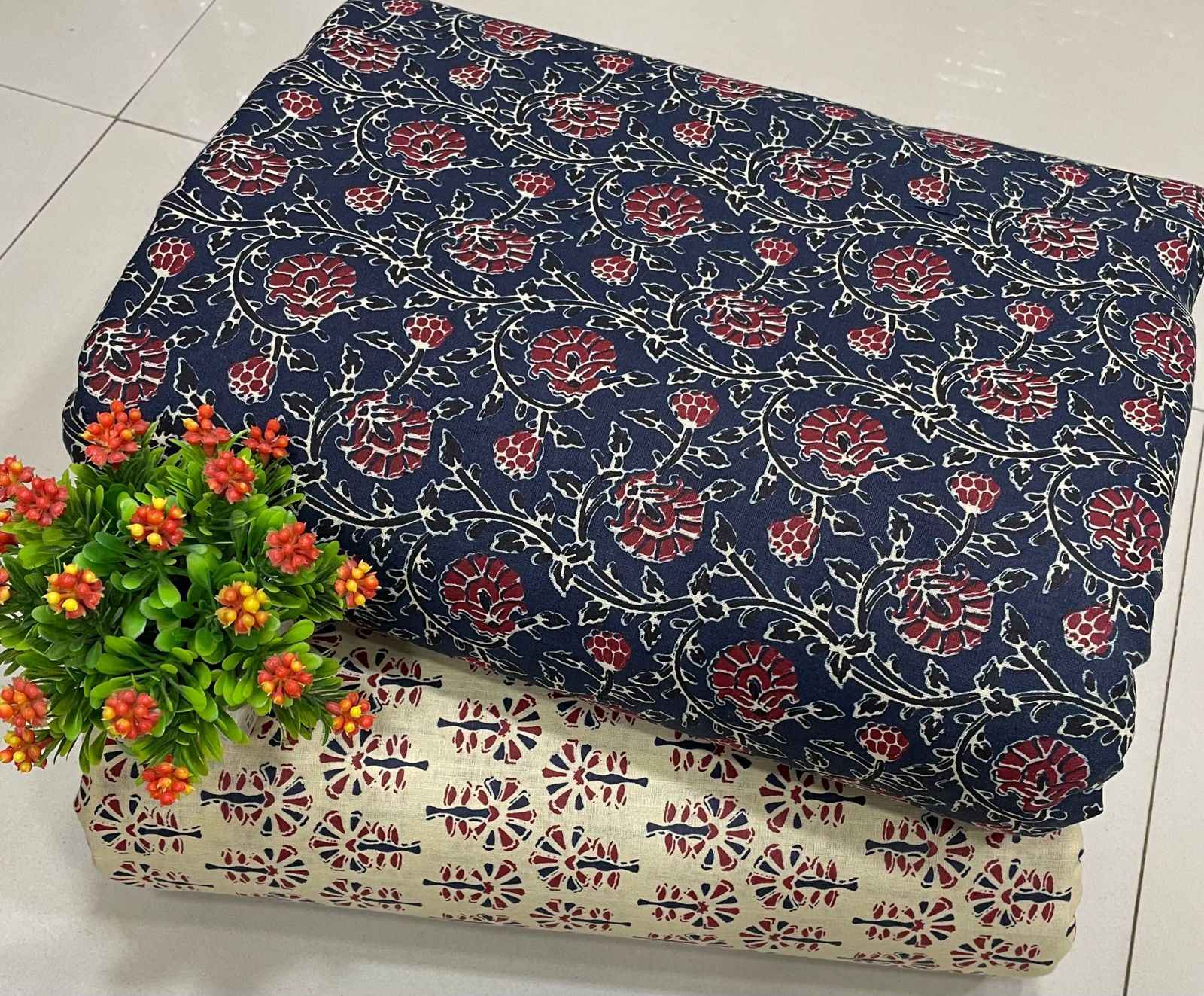 NKT 105 Jaipuri Cotton Dress Material Only Top & Bottom 12 pcs Catalogue