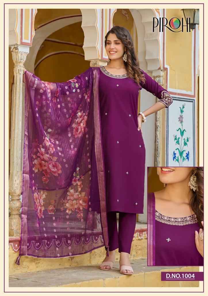 Pirohi Dilkash Viscose Silk Kurti Combo 4 pcs Catalogue