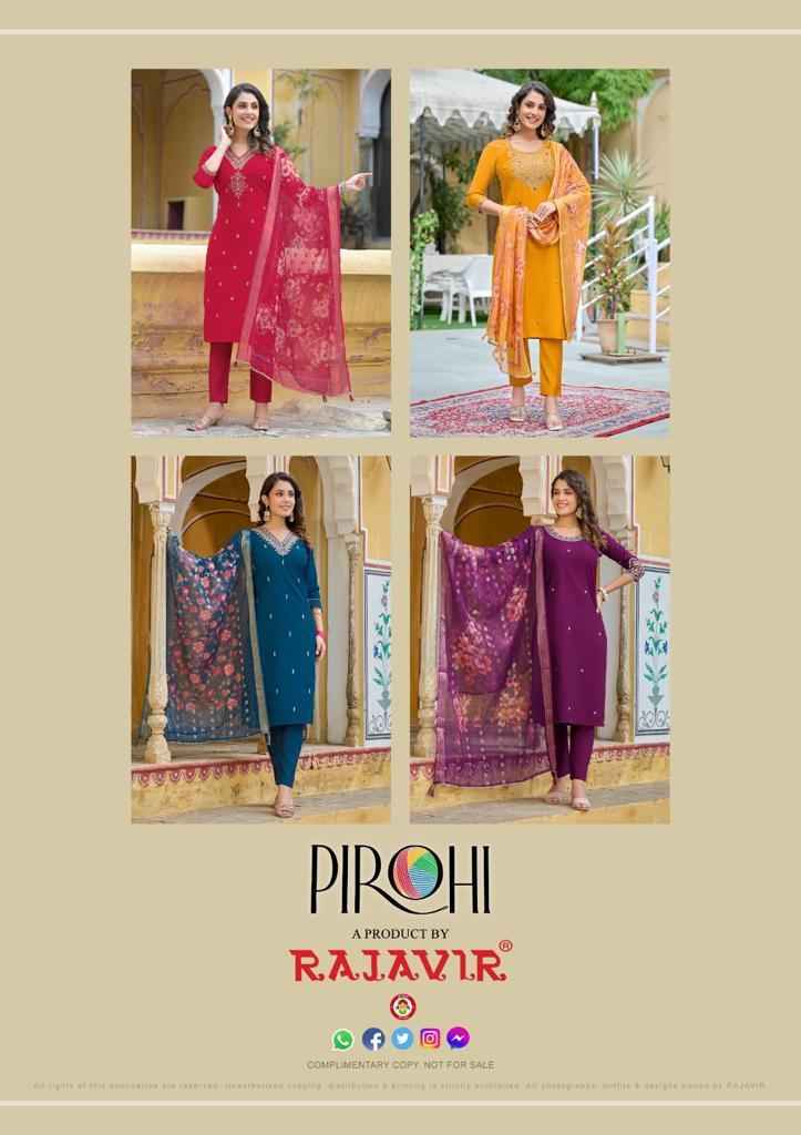 Pirohi Dilkash Viscose Silk Kurti Combo 4 pcs Catalogue