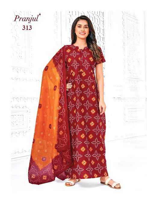 Pranjul Pragati Nighties With Dupatta Vol 5 Cotton Nighties 24 pcs Catalogue