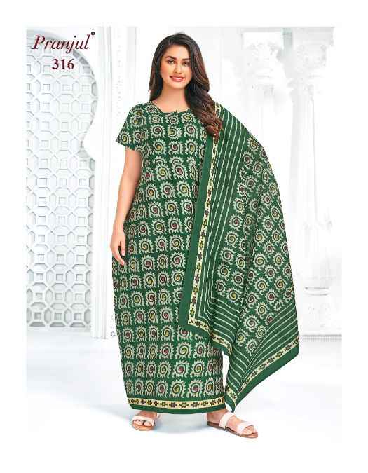 Pranjul Pragati Nighties With Dupatta Vol 5 Cotton Nighties 24 pcs Catalogue