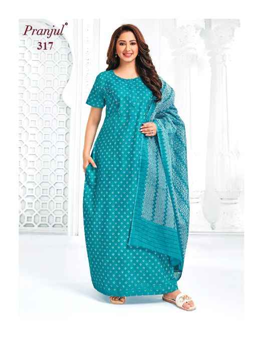 Pranjul Pragati Nighties With Dupatta Vol 5 Cotton Nighties 24 pcs Catalogue
