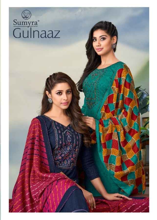 Radhika Sumyra Gulnaaz Pashmina Dreass Material 8 pcs Catalogue