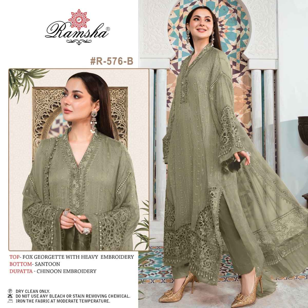 Ramsha 576 Nx Georgette Dress Material 4 pcs Catalogue