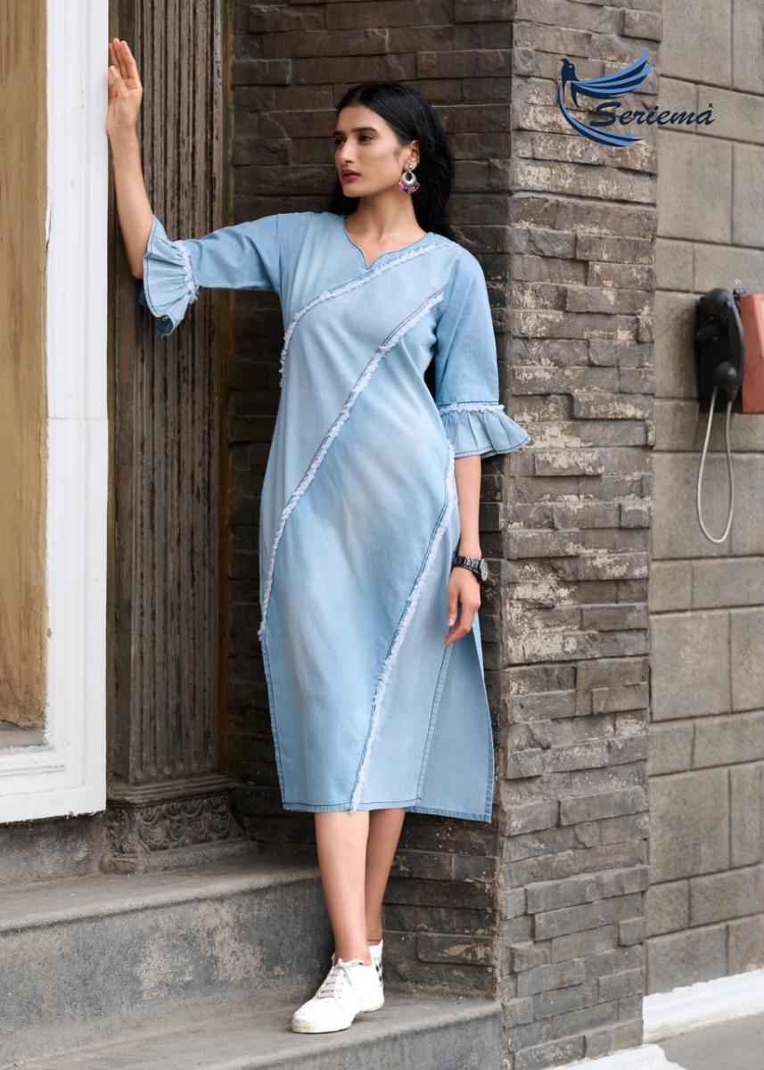 Seriema Kumb Capture Vol 5 Cotton Denim Kurti 6 pcs Catalogue