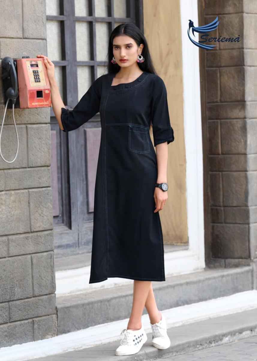 Seriema Kumb Capture Vol 5 Cotton Denim Kurti 6 pcs Catalogue