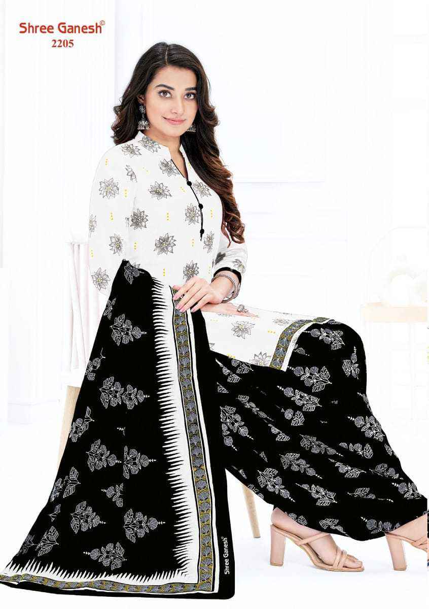 Shree Ganesh White Black Vol 2 Cotton Dress Material Wholesale