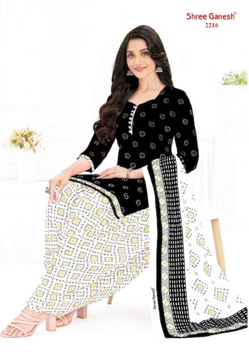 Shree Ganesh White & Black Vol 2 Cotton Dress Material 18 pcs Catalogue