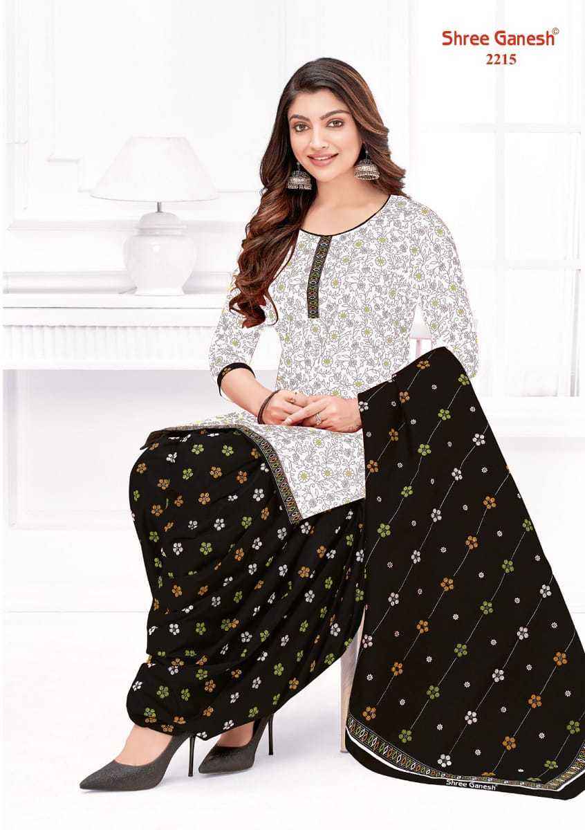 Shree Ganesh White & Black Vol 2 Cotton Dress Material 18 pcs Catalogue