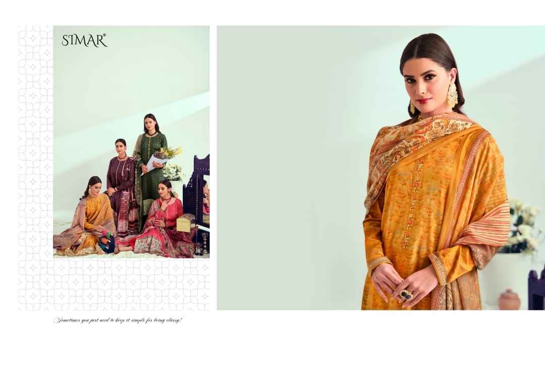 Simar Mehnaz Jam Satin Dress Material 6 pcs Catalogue