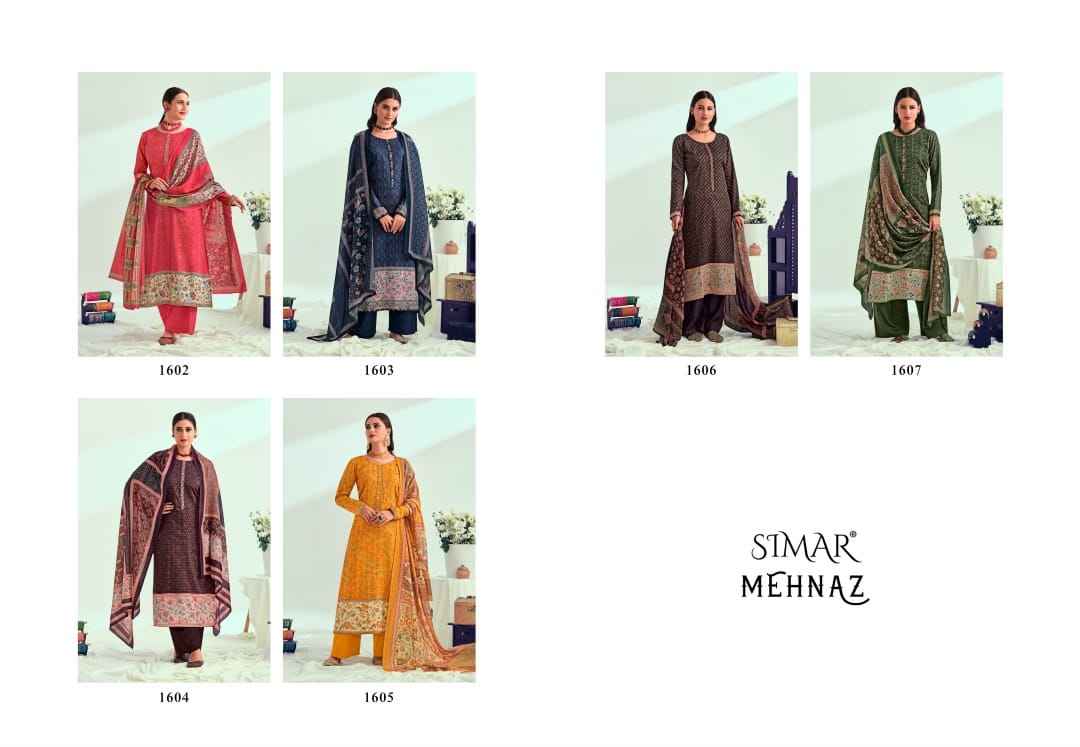 Simar Mehnaz Jam Satin Dress Material 6 pcs Catalogue