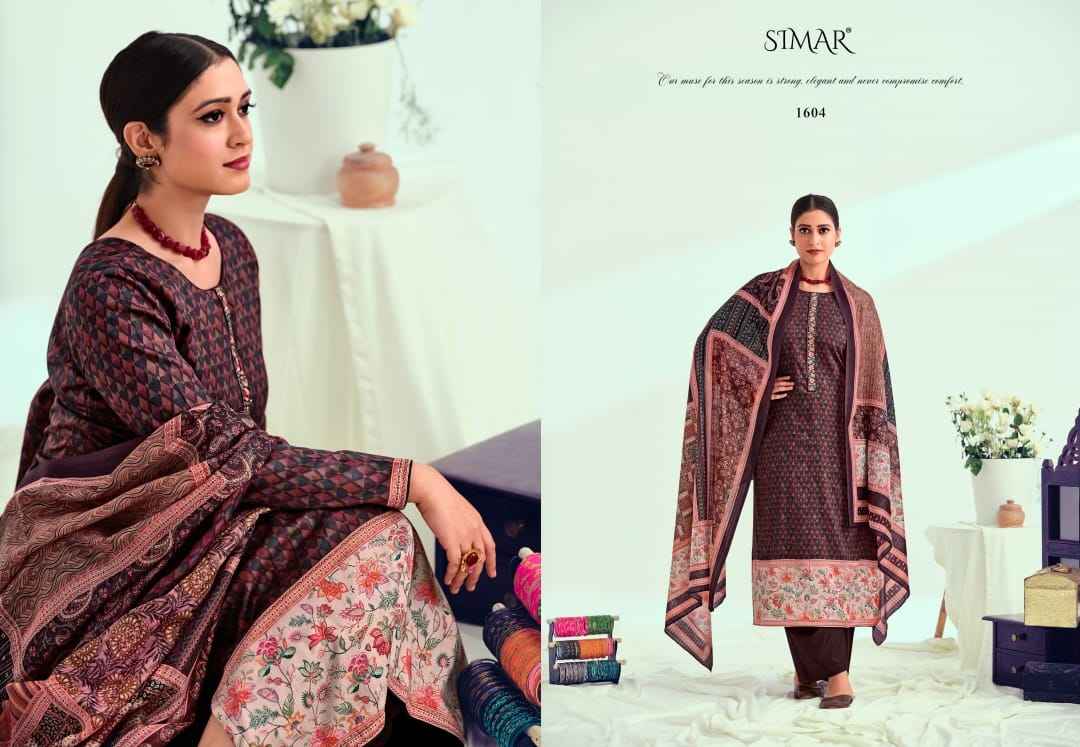 Simar Mehnaz Jam Satin Dress Material 6 pcs Catalogue