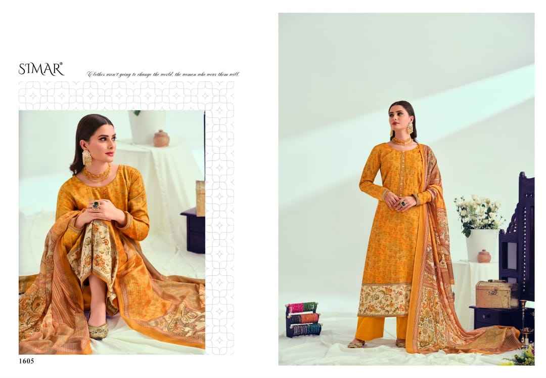 Simar Mehnaz Jam Satin Dress Material 6 pcs Catalogue