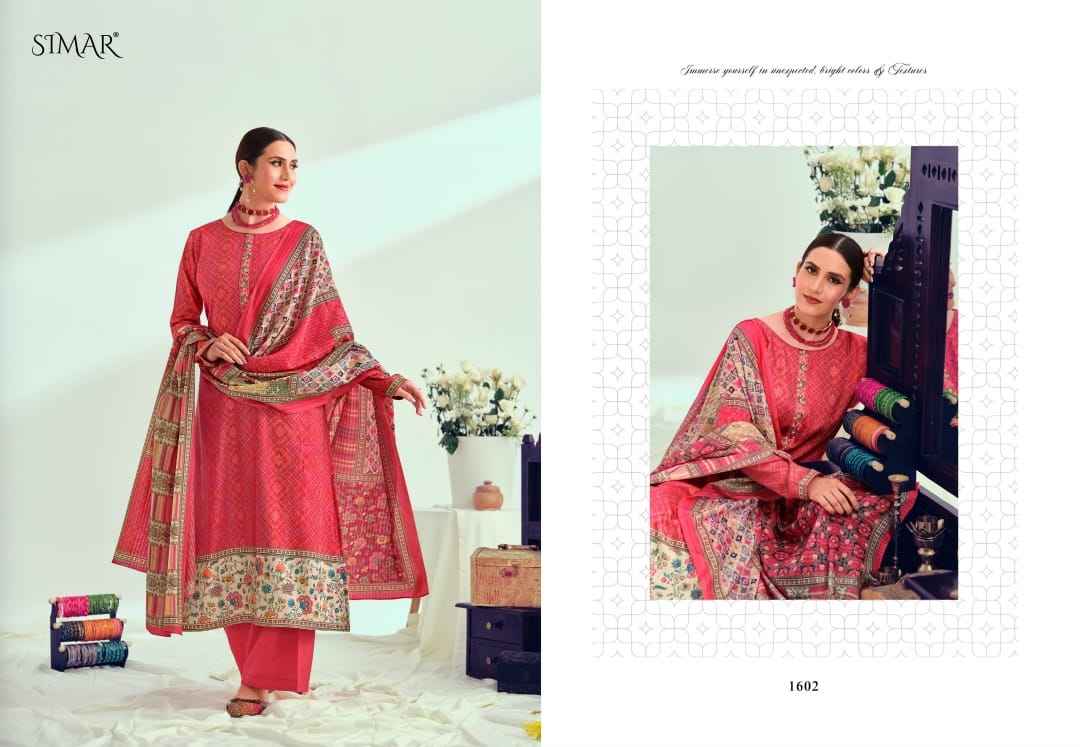 Simar Mehnaz Jam Satin Dress Material 6 pcs Catalogue