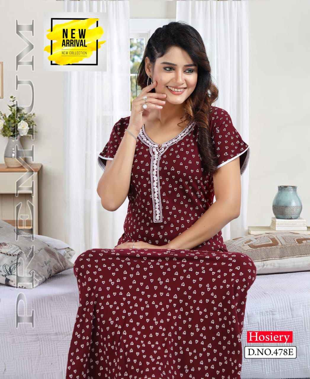 Summer Special Vol 478 Hosiery Nighty 6 pcs Catalogue