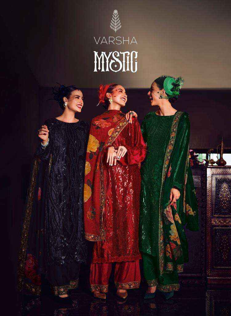 Varsha Mystic Velvet Dress Material 6 pcs Catalogue