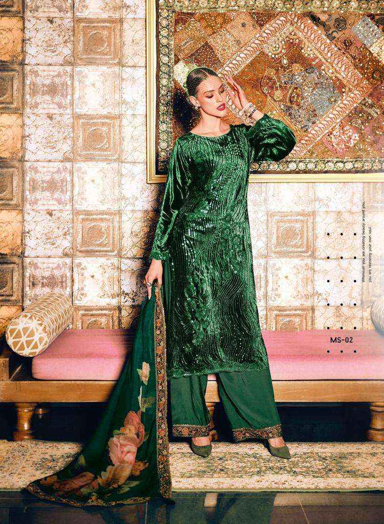 Varsha Mystic Velvet Dress Material 6 pcs Catalogue